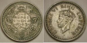 1 Rupee Raj Británico (1858-1947) Plata 