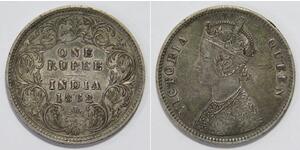 1 Rupee Raj Británico (1858-1947) Plata Victoria (1819 - 1901)
