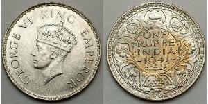 1 Rupee Raj Británico (1858-1947) Plata 