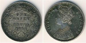 1 Rupee Raj Británico (1858-1947) Plata Victoria (1819 - 1901)