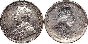 1 Rupee Raj Británico (1858-1947) Plata Jorge V (1865-1936)
