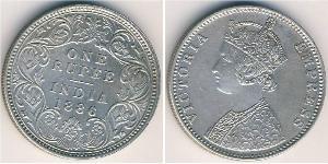 1 Rupee Raj Británico (1858-1947) Plata Victoria (1819 - 1901)