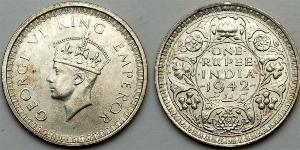1 Rupee Raj Británico (1858-1947) Plata 