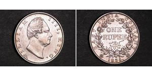 1 Rupee Raj Británico (1858-1947) Plata Guillermo IV (1765-1837)