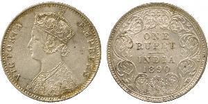 1 Rupee Raj Británico (1858-1947) Plata Victoria (1819 - 1901)