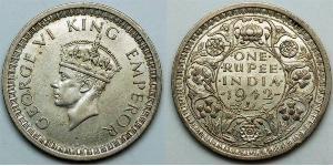 1 Rupee Raj Británico (1858-1947) Plata 