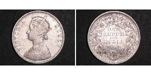 1 Rupee Raj Británico (1858-1947) Plata Victoria (1819 - 1901)