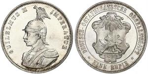 1 Rupee África Oriental Alemana (1885-1919) Plata 