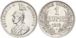 1 Rupee África Oriental Alemana (1885-1919) Plata Wilhelm II, German Emperor (1859-1941)