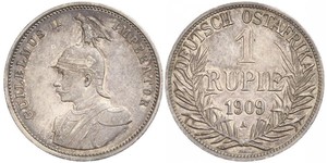 1 Rupee África Oriental Alemana (1885-1919) Plata Wilhelm II, German Emperor (1859-1941)