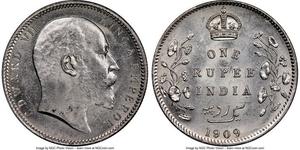 1 Rupee Britisch-Indien (1858-1947) Silber Eduard VII (1841-1910)