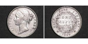 1 Rupee Britische Ostindien-Kompanie (1757-1858) Silber Victoria (1819 - 1901)