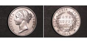 1 Rupee Britische Ostindien-Kompanie (1757-1858) Silber Victoria (1819 - 1901)
