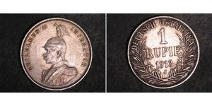 1 Rupee Deutsch-Ostafrika (1885-1919) Silber Wilhelm II, German Emperor (1859-1941)