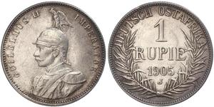1 Rupee Deutsch-Ostafrika (1885-1919) Silber Wilhelm II, German Emperor (1859-1941)