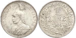 1 Rupee Deutsch-Ostafrika (1885-1919) Silber Wilhelm II, German Emperor (1859-1941)
