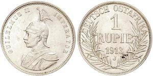 1 Rupee Deutsch-Ostafrika (1885-1919) Silber Wilhelm II, German Emperor (1859-1941)