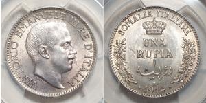 1 Rupee Kingdom of Italy (1861-1946) Silber Viktor Emanuel III. (Italien) (1869 - 1947)