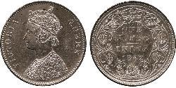 1 Rupee British Raj (1858-1947) Silver Victoria (1819 - 1901)