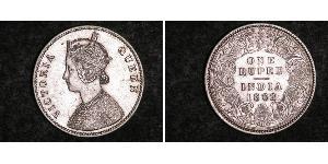 1 Rupee British Raj (1858-1947) Silver Victoria (1819 - 1901)