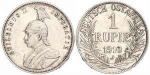 1 Rupee German East Africa (1885-1919) Silver Wilhelm II, German Emperor (1859-1941)