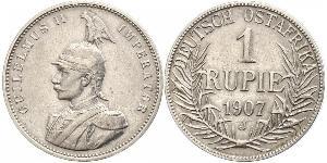 1 Rupee German East Africa (1885-1919) Silver Wilhelm II, German Emperor (1859-1941)