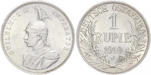 1 Rupee German East Africa (1885-1919) Silver Wilhelm II, German Emperor (1859-1941)