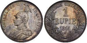 1 Rupee German East Africa (1885-1919) Silver Wilhelm II, German Emperor (1859-1941)