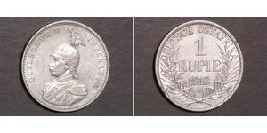 1 Rupee German East Africa (1885-1919) 銀 威廉二世 (德国)