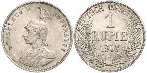 1 Rupee German East Africa (1885-1919) 銀 威廉二世 (德国)