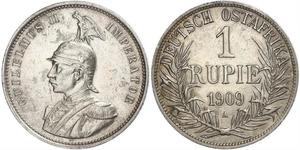1 Rupee German East Africa (1885-1919) 銀 威廉二世 (德国)