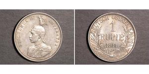 1 Rupee German East Africa (1885-1919) 銀 威廉二世 (德国)