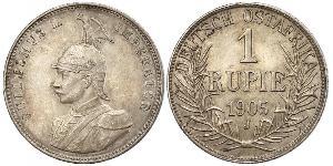 1 Rupee German East Africa (1885-1919) 銀 威廉二世 (德国)