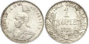 1 Rupee German East Africa (1885-1919) 銀 威廉二世 (德国)