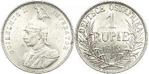 1 Rupee German East Africa (1885-1919) 銀 威廉二世 (德国)