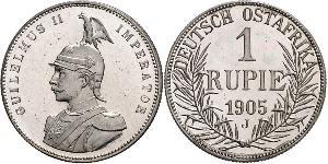 1 Rupee German East Africa (1885-1919) 銀 威廉二世 (德国)