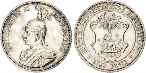 1 Rupee German East Africa (1885-1919) 銀 