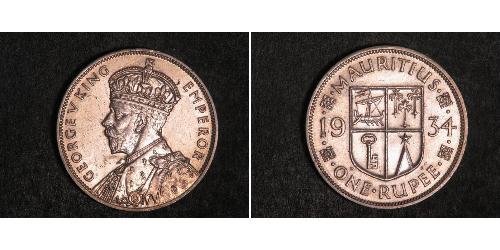1 Rupee 毛里求斯 (1968 - ) 銀 乔治五世  (1865-1936)
