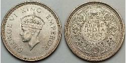1 Rupee 英属印度 (1858 - 1947) 銀 