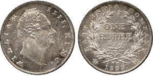 1 Rupee 英属印度 (1858 - 1947) 銀 威廉四世 (英國)