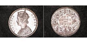 1 Rupee 英属印度 (1858 - 1947) 銀 维多利亚 (英国君主)