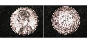 1 Rupee 英属印度 (1858 - 1947) 銀 维多利亚 (英国君主)