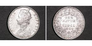 1 Rupee 英属印度 (1858 - 1947) 銀 维多利亚 (英国君主)