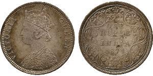 1 Rupee 英属印度 (1858 - 1947) 銀 维多利亚 (英国君主)