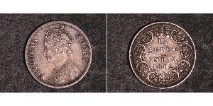 1 Rupee 英属印度 (1858 - 1947) 銀 维多利亚 (英国君主)