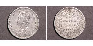 1 Rupee 英属印度 (1858 - 1947) 銀 维多利亚 (英国君主)