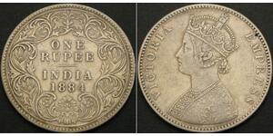 1 Rupee 英属印度 (1858 - 1947) 銀 维多利亚 (英国君主)