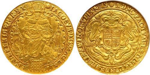 1 Ryal Reino de Inglaterra (927-1649,1660-1707) Oro Jacobo I (1566-1625)