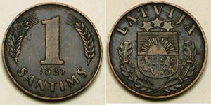 1 Santims Lettonia Bronzo 