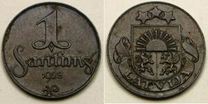 1 Santims Lettonia Bronzo 